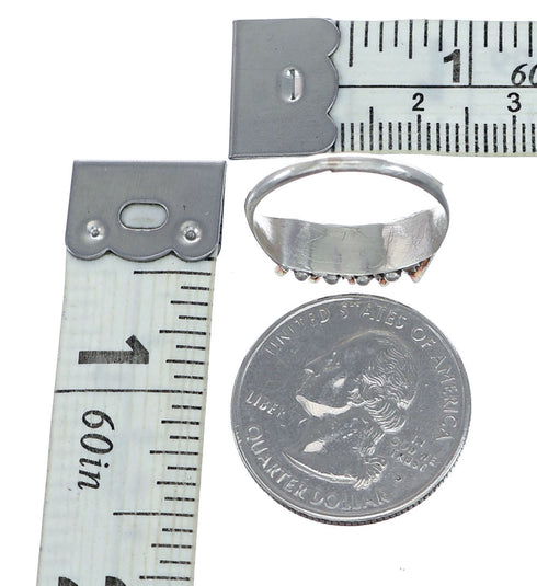 Zuni Indian Opal Needlepoint Jewelry Ring Size 6-3/4 NX11769